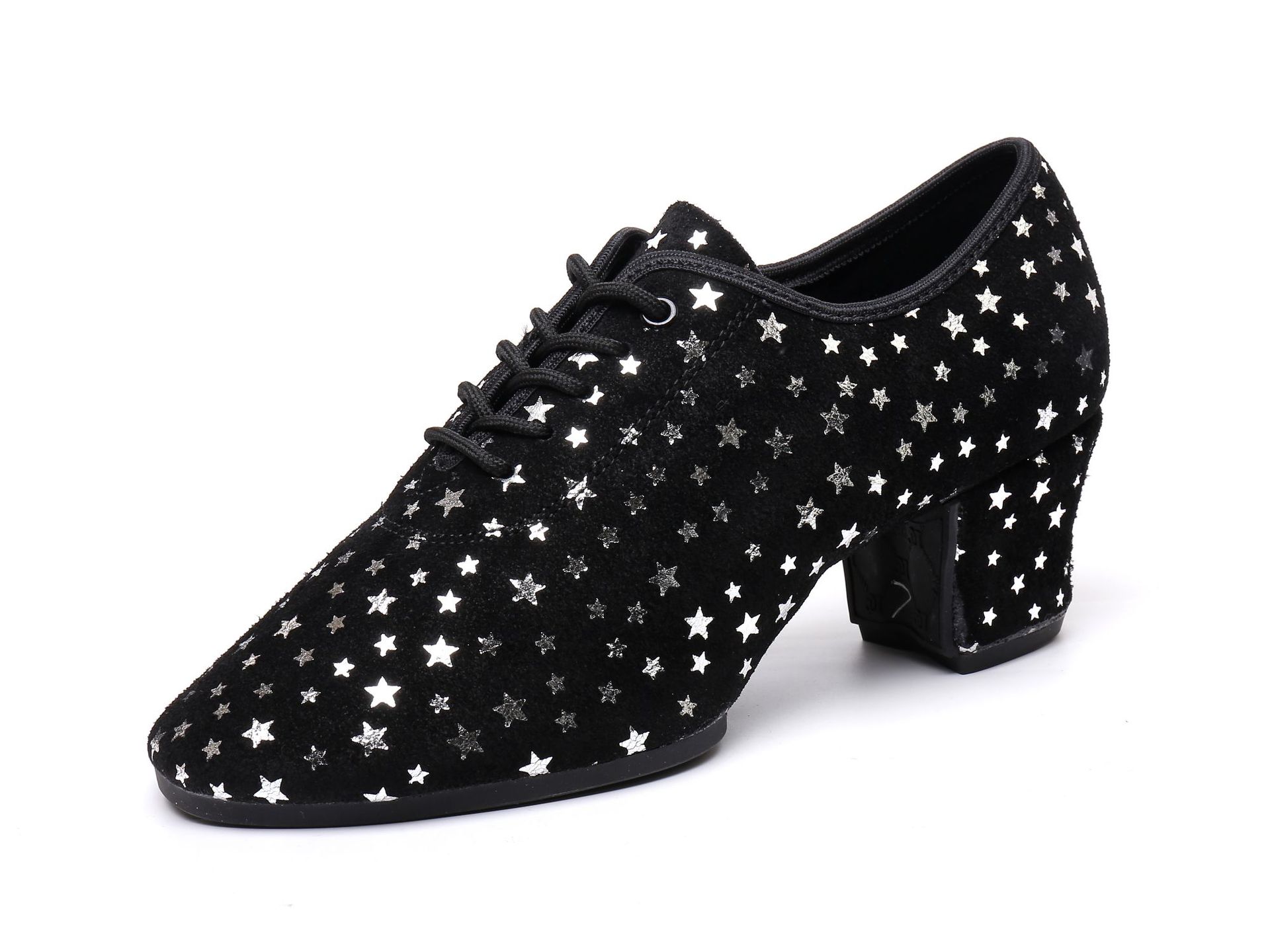 Dancing PA Female Teacher Latin Dance Shoes Suede Cowhide Square Dance Soft Bottom Starry Sky