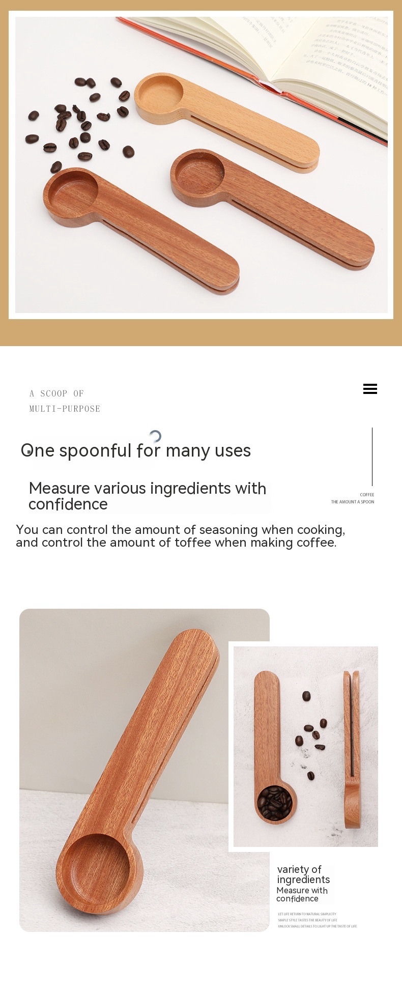 Title 3, Kitchen Baking Measuring Spoon, Dual-purpose Fo...