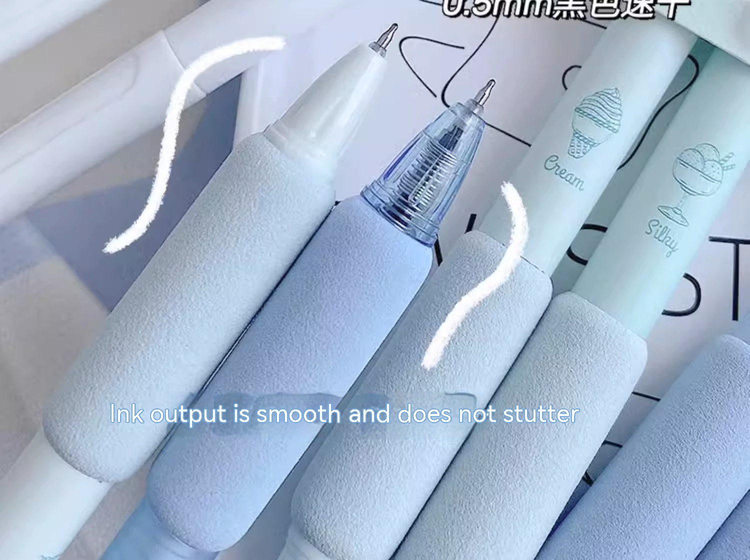 Learning Office Ice Cream Sponge Press Neutral Pen Double Headed Fluorescent - Image 5