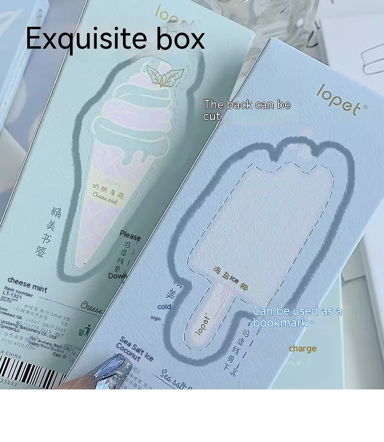 Learning Office Ice Cream Sponge Press Neutral Pen Double Headed Fluorescent - Image 6