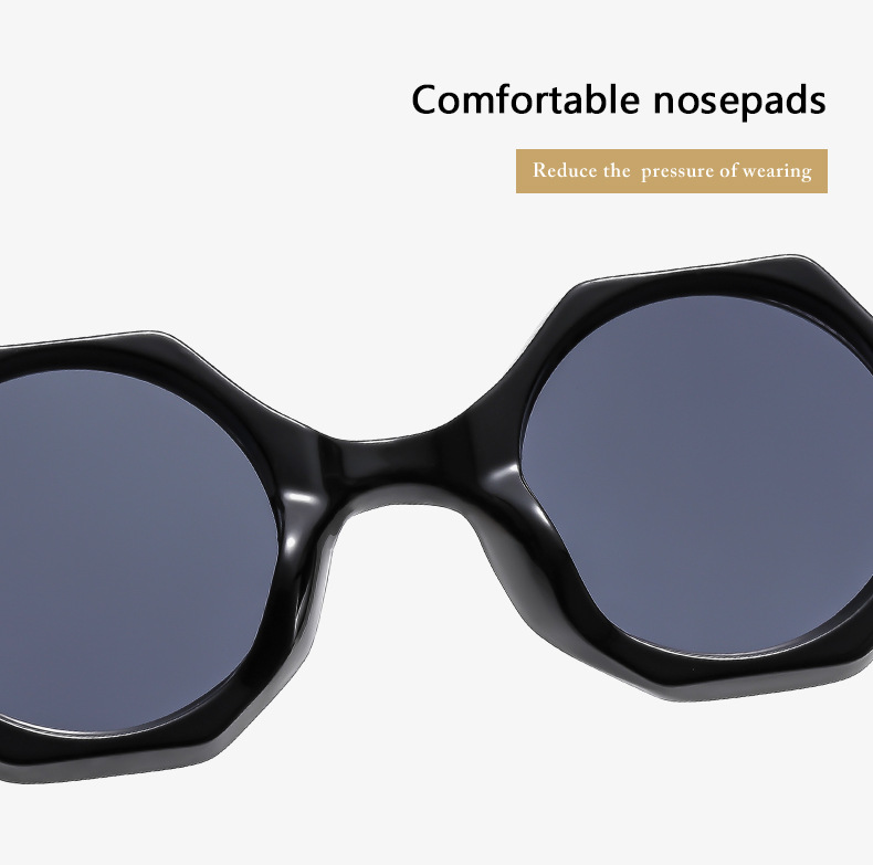 Title 4, Polygon Round Frame Personalized Sunglasses