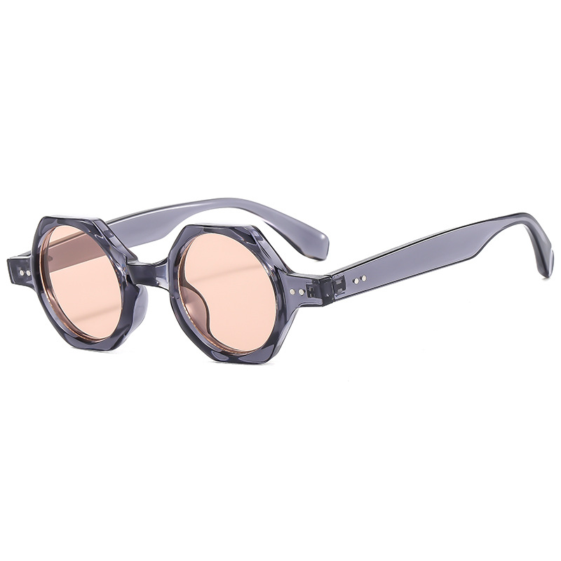 Title 6, Polygon Round Frame Personalized Sunglasses