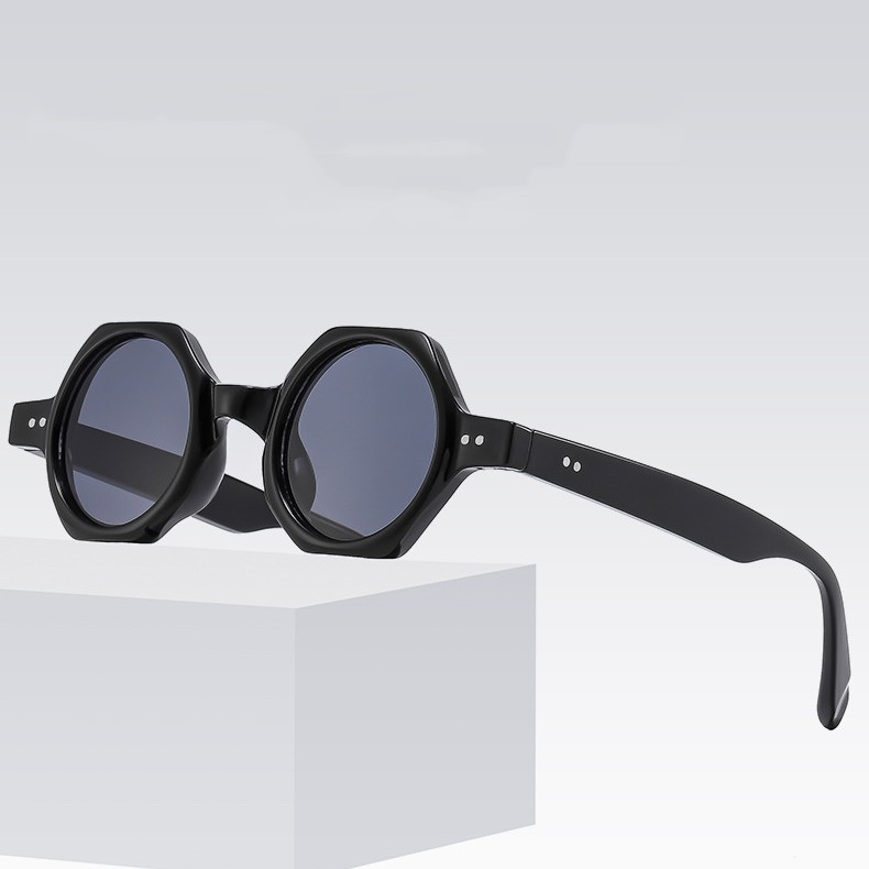 Title 8, Polygon Round Frame Personalized Sunglasses