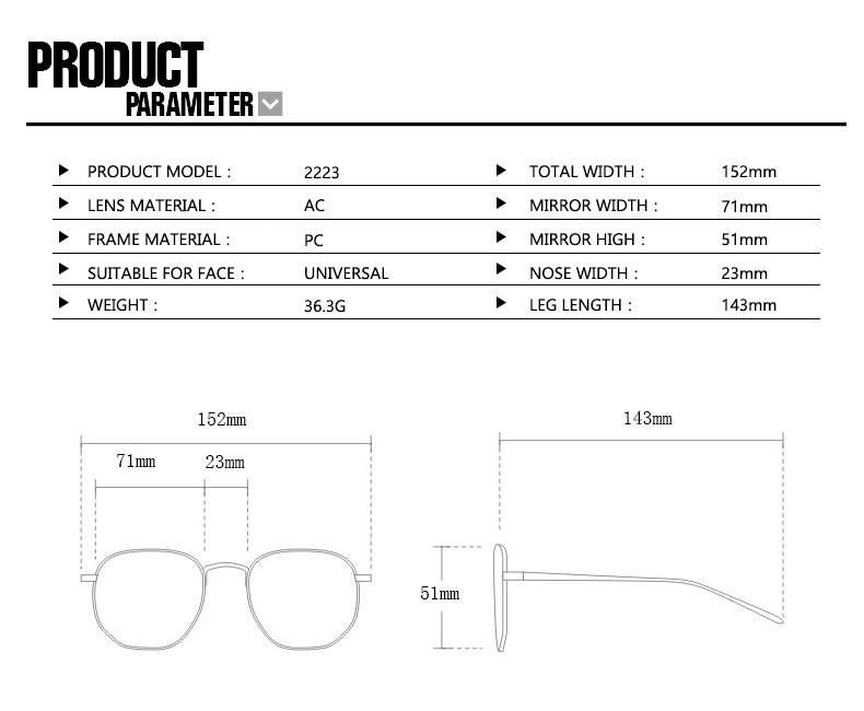 Title 2, European And American Retro Oval Small Frame Su...