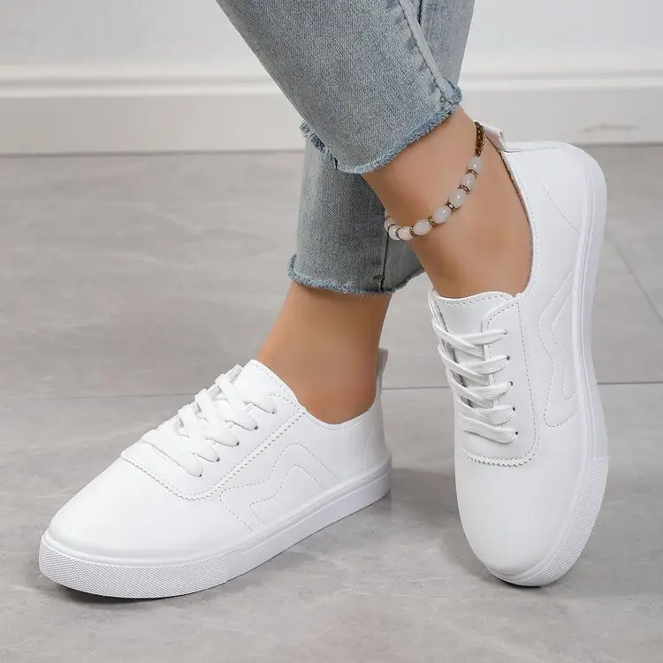 Round Toe Flat Bottom Lace Up Casual