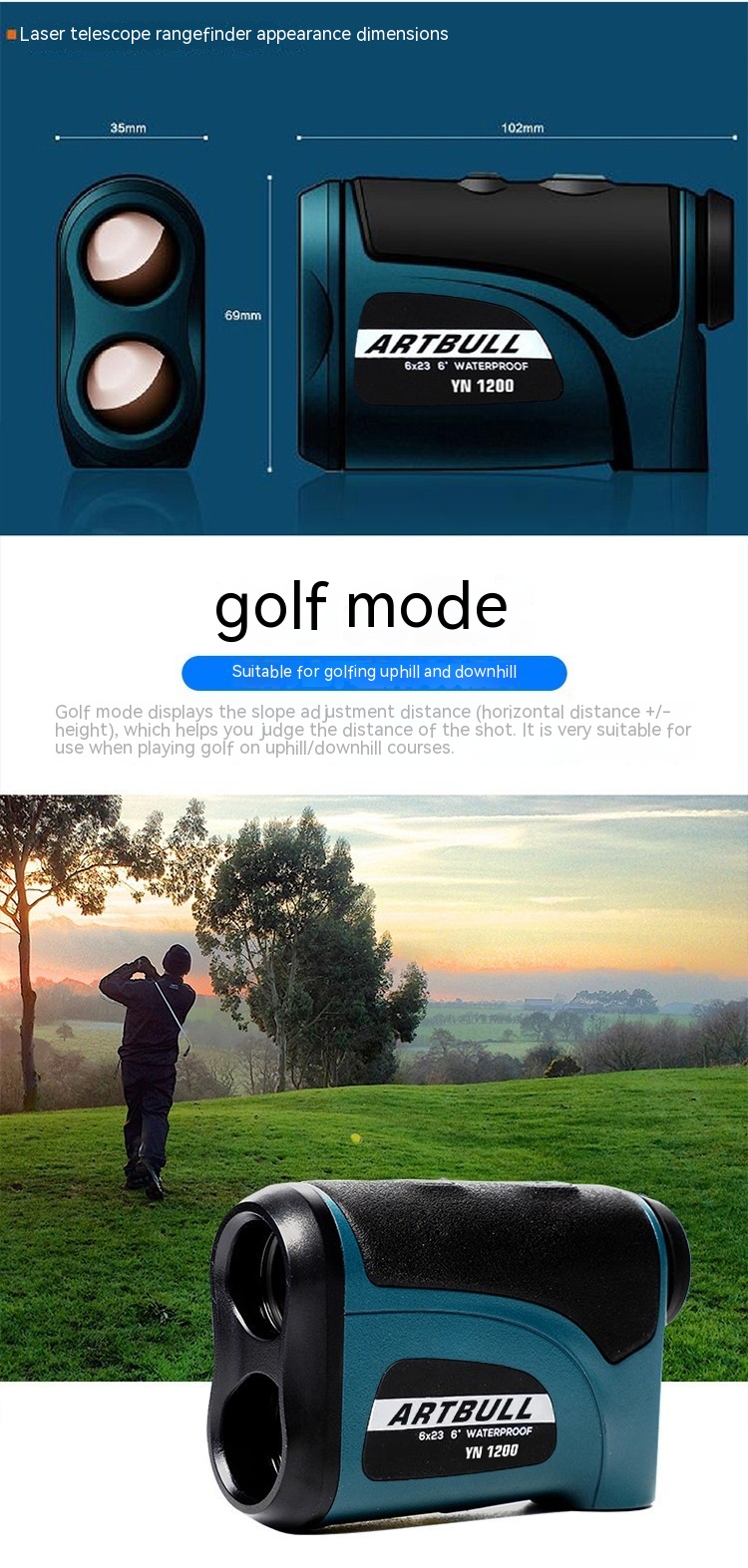 Outdoor Ranging Telescope Laser Golf Ranging Telescope 650 M To 2000 M High Precision Electricity — foto 12
