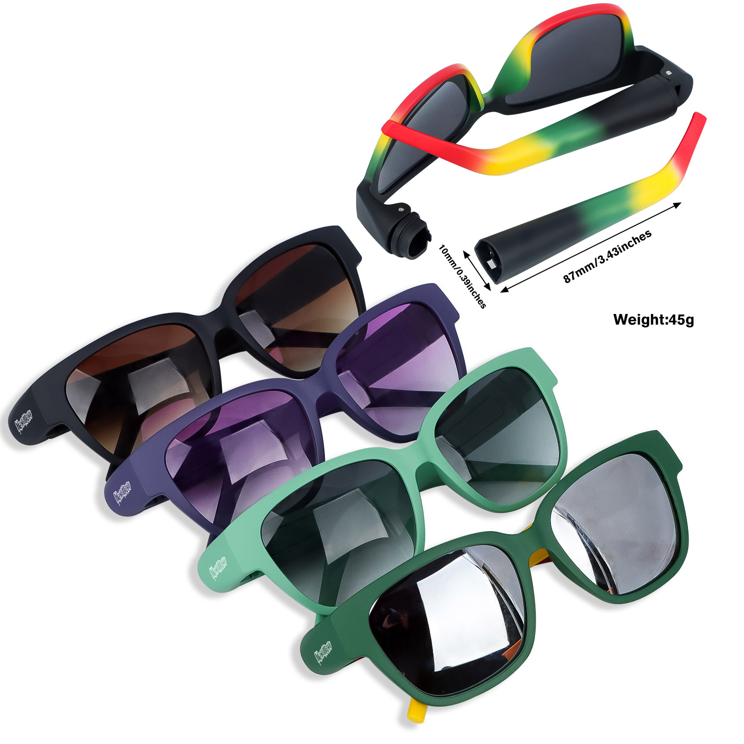 Title 6, Sunglasses Multifunctional Glasses Flared Tube