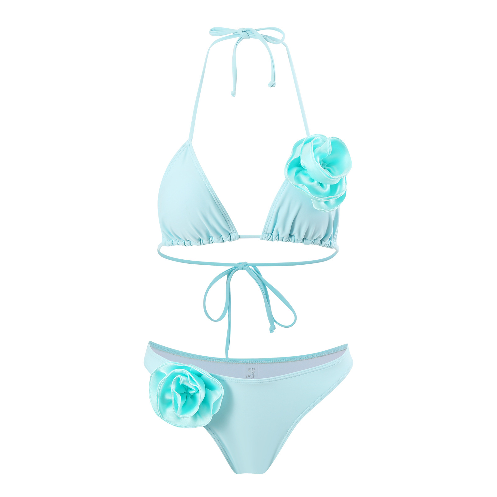 Title 13, Bikini Halter Three-dimensional Flower Split Wo...