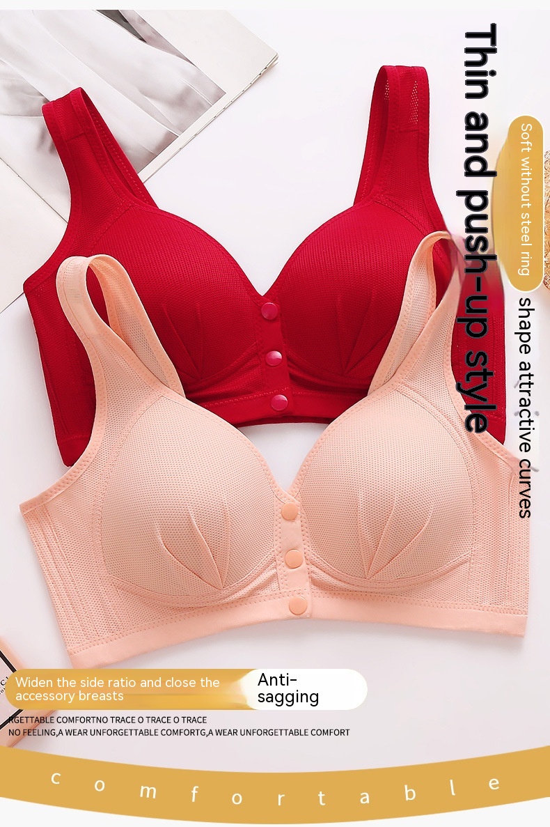 Title 5, Front Buckle Without Steel Ring Plus Size Bra B...