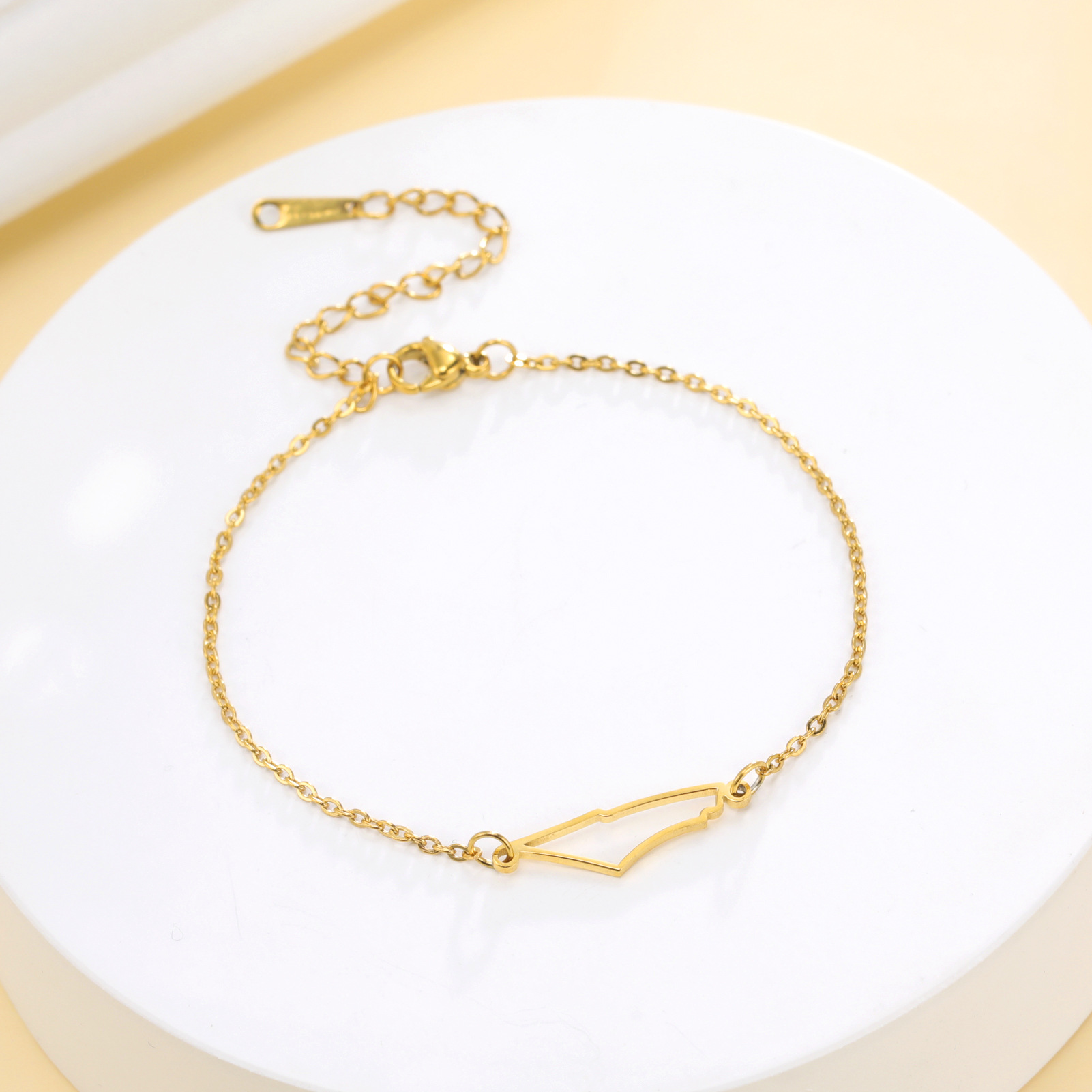 Irregular Hollow Mountain Pendant Stainless Steel Bracelet