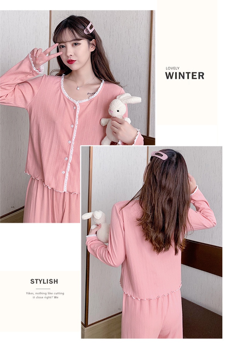 Title 6, Cotton Cardigan Long Sleeve Pants Homewear Suit...