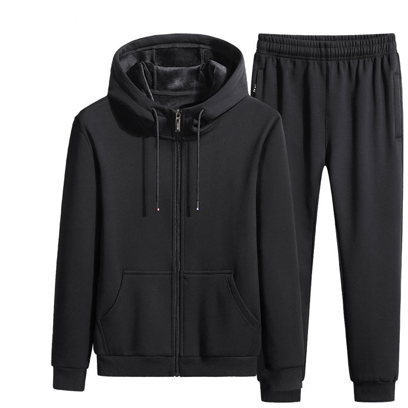 Title 1, Hooded Sweater Thickened Casual Two-piece Suit