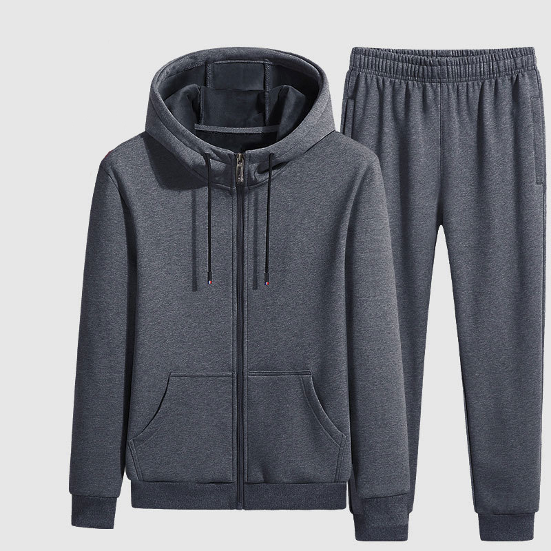 Title 4, Hooded Sweater Thickened Casual Two-piece Suit