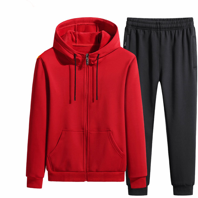 Title 6, Hooded Sweater Thickened Casual Two-piece Suit