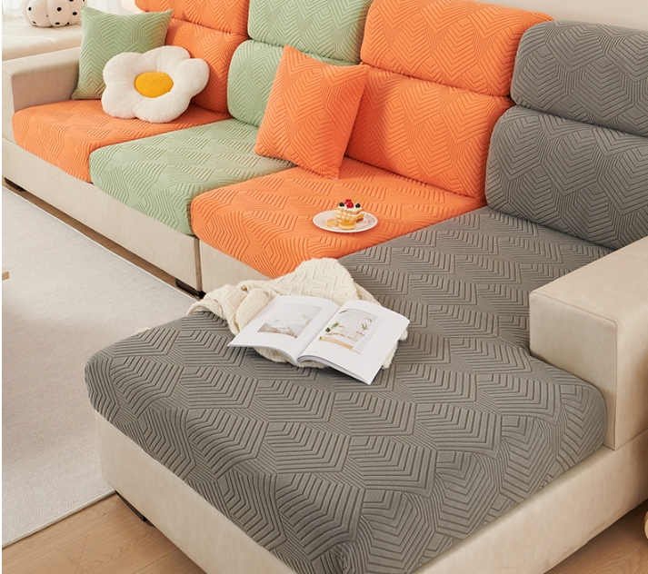 Title 5, Plain Elastic Non-slip Sofa Seat Cover Three-di...