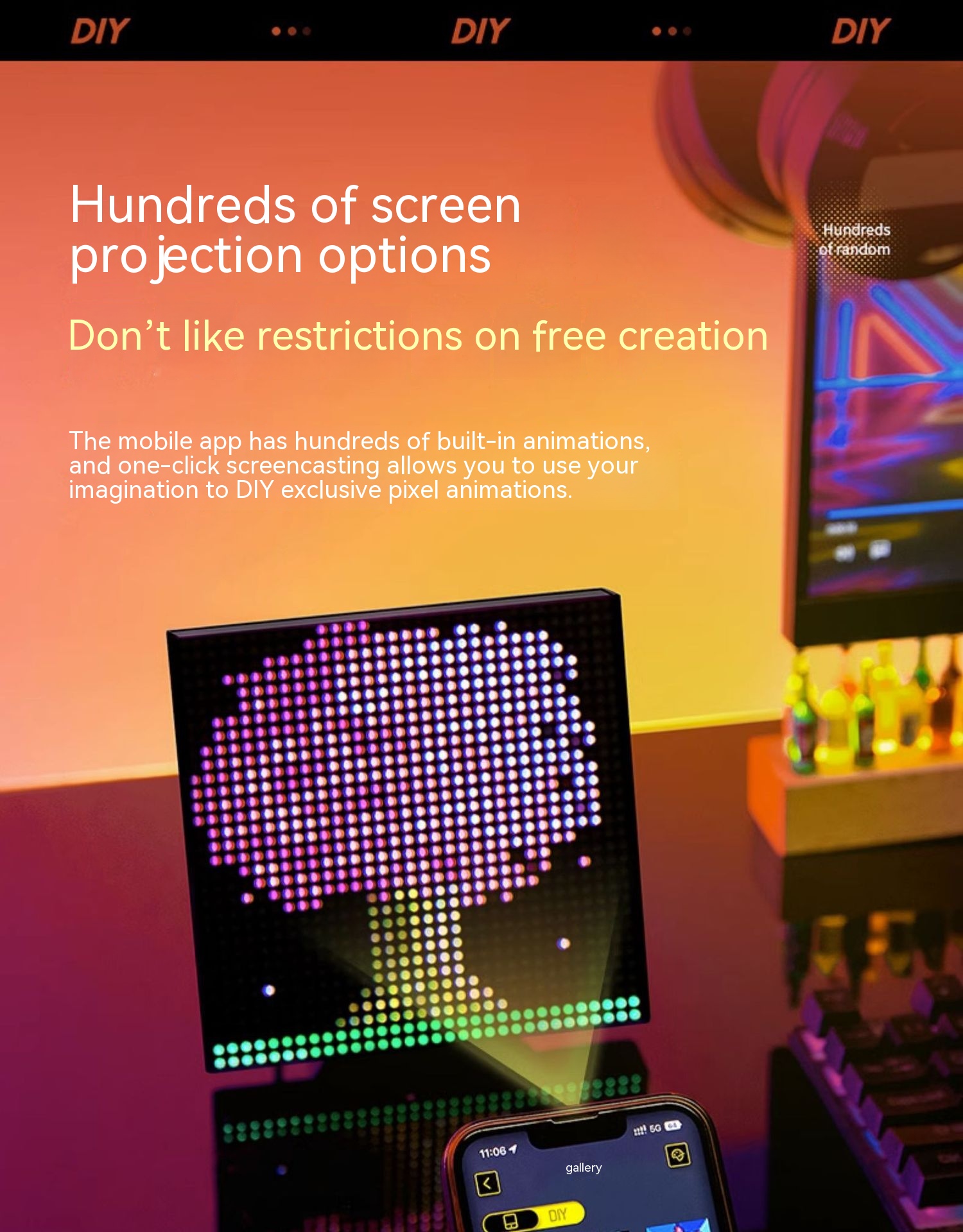 DIY Pixel Atmosphere Good Item Layout Night Light E-sports Decoration Table Lamp Desktop Creativity Atmosphere - Image 6