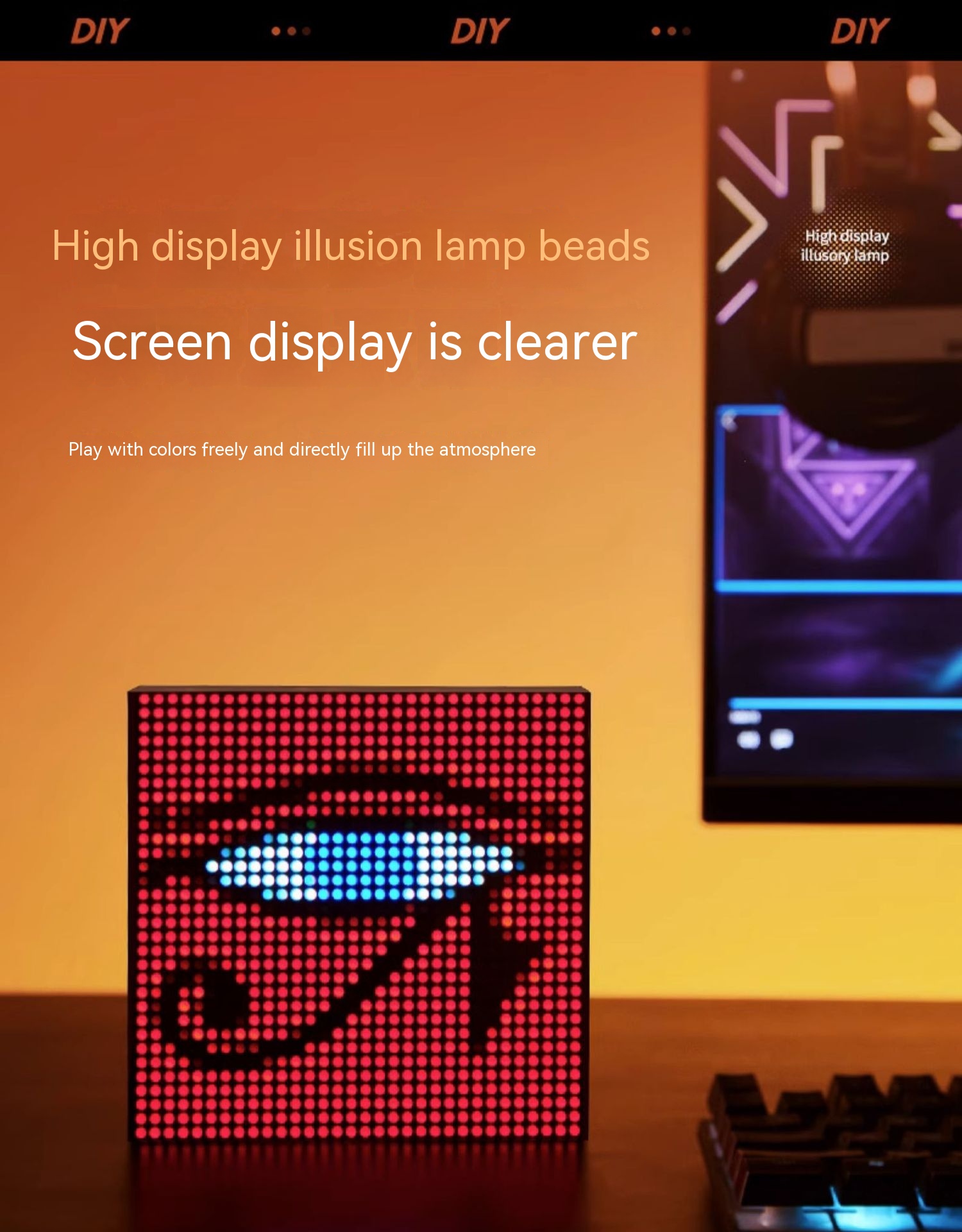 DIY Pixel Atmosphere Good Item Layout Night Light E-sports Decoration Table Lamp Desktop Creativity Atmosphere