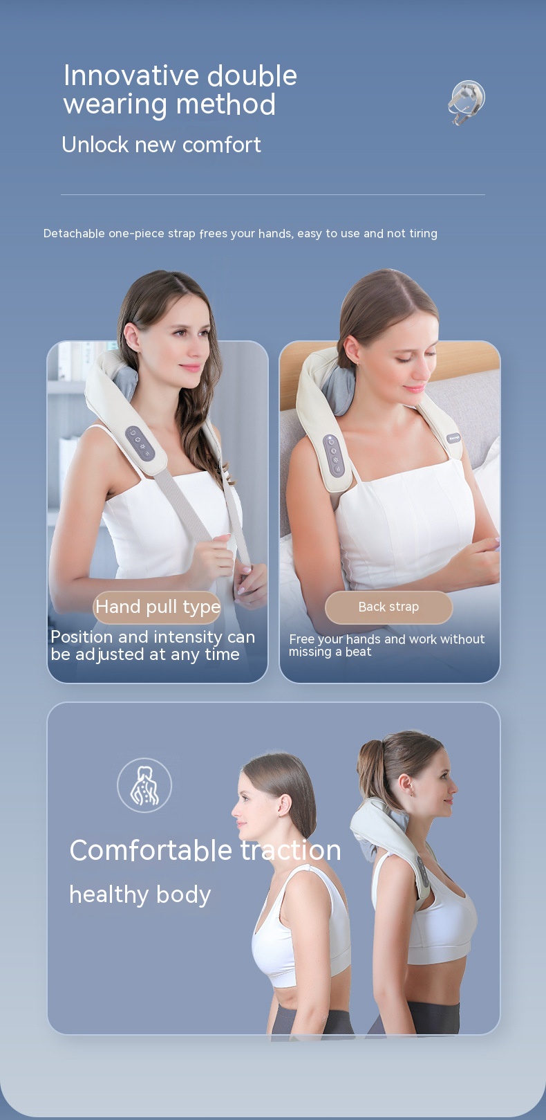 Shoulder And Neck Massage Instrument Neck Massager Neck Lifting Hot Compress Dredging Neck Trapezoid Muscle Clip Kneading — foto 19
