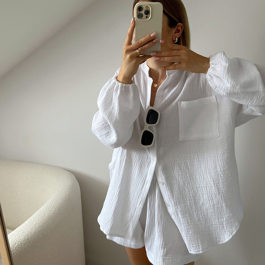 Title 6, Cotton Pajamas Two-piece Loose Casual And Comfo...