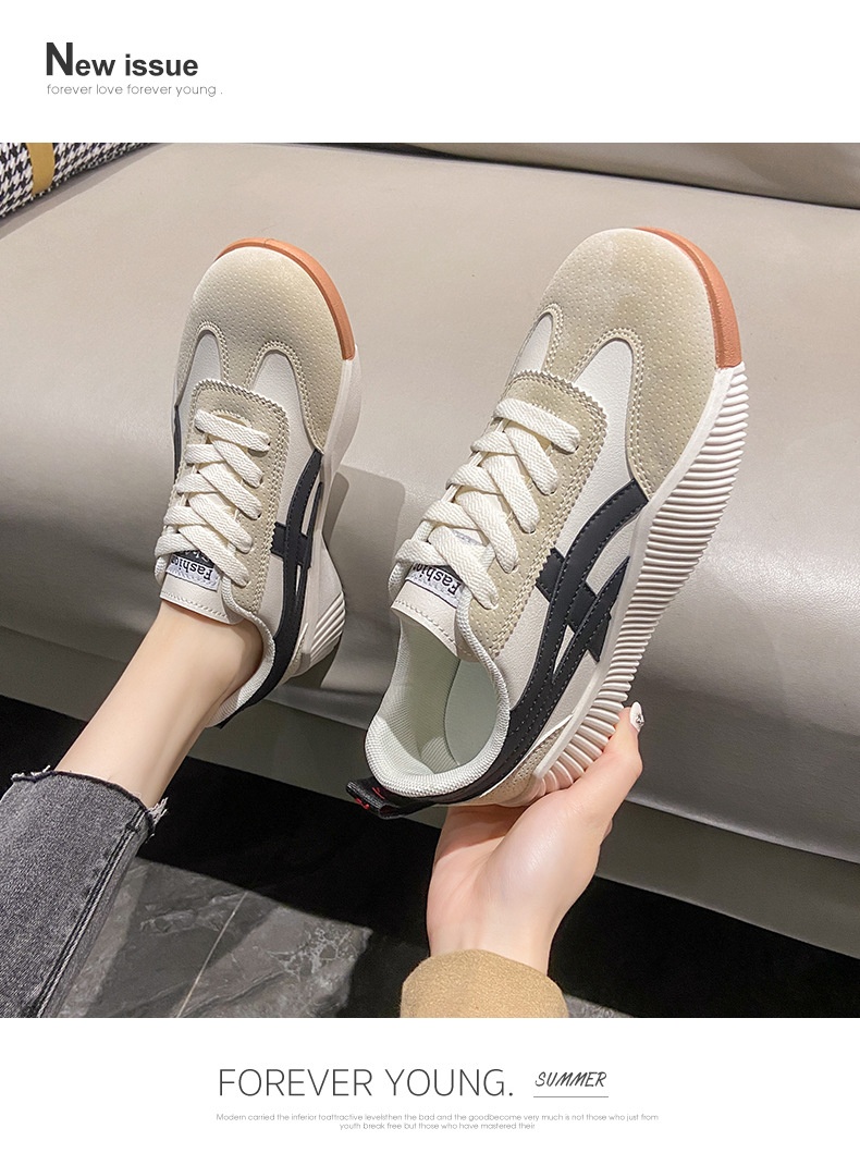 Women's Flat White Breathable Casual Students' Skateboard Shoes