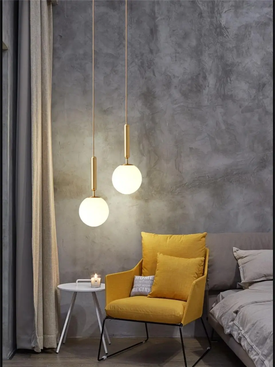 Glass Small Droplight Restaurant Bar Cafe Model Room Bedroom Bedside Lamp