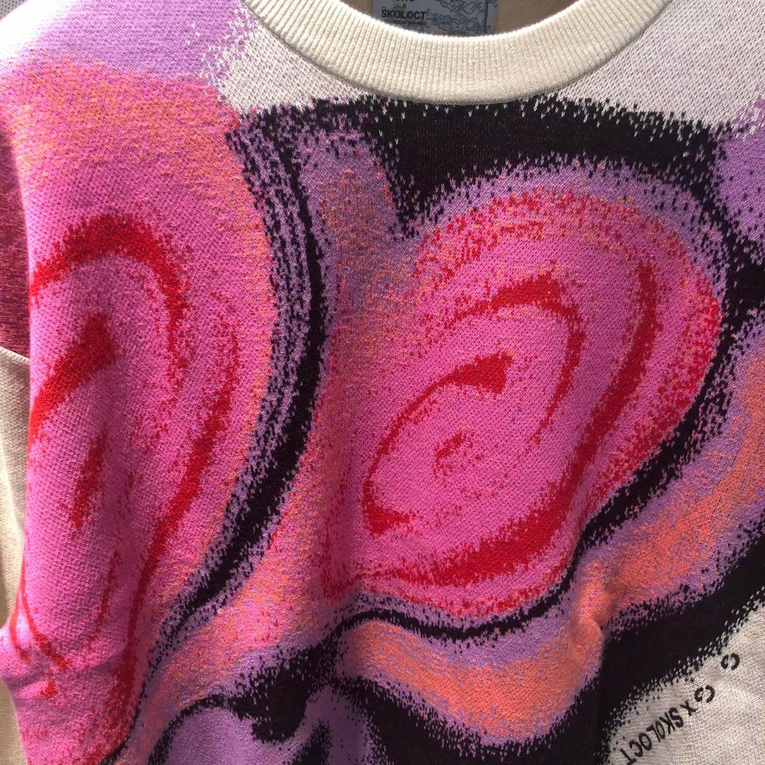 Trendy Casual Colorful Couple Low Collar Sweater