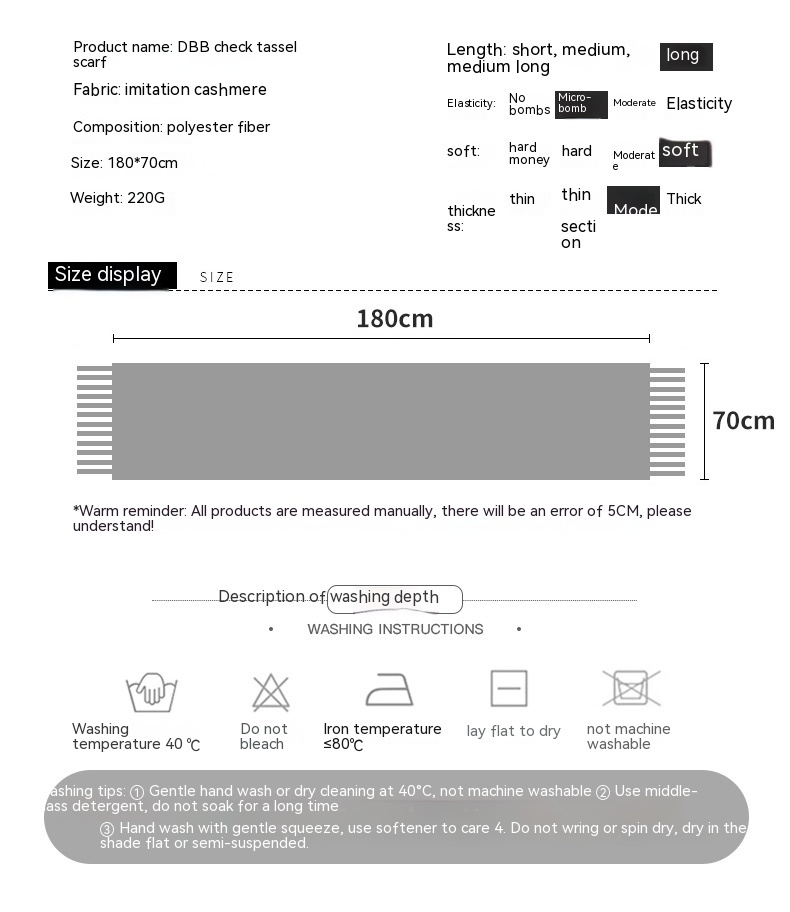 Fashion OL Striped Plaid Scarf