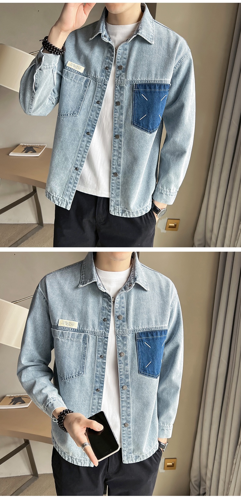 Fashion Brand Workwear Denim Shirt