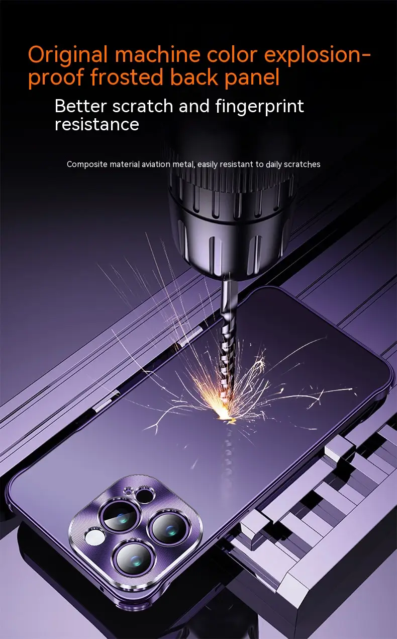 Metal Frameless Phone Case Frosted Drop-resistant Protective Shell