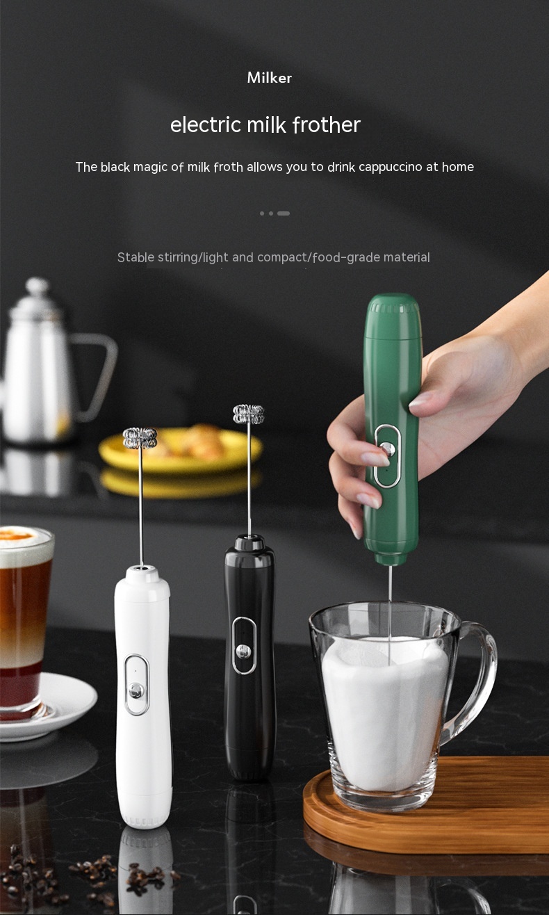 Milk Frother Egg Beater Coffee Frother Household Electric Milk Stirring Battery Handheld Blender — foto 14