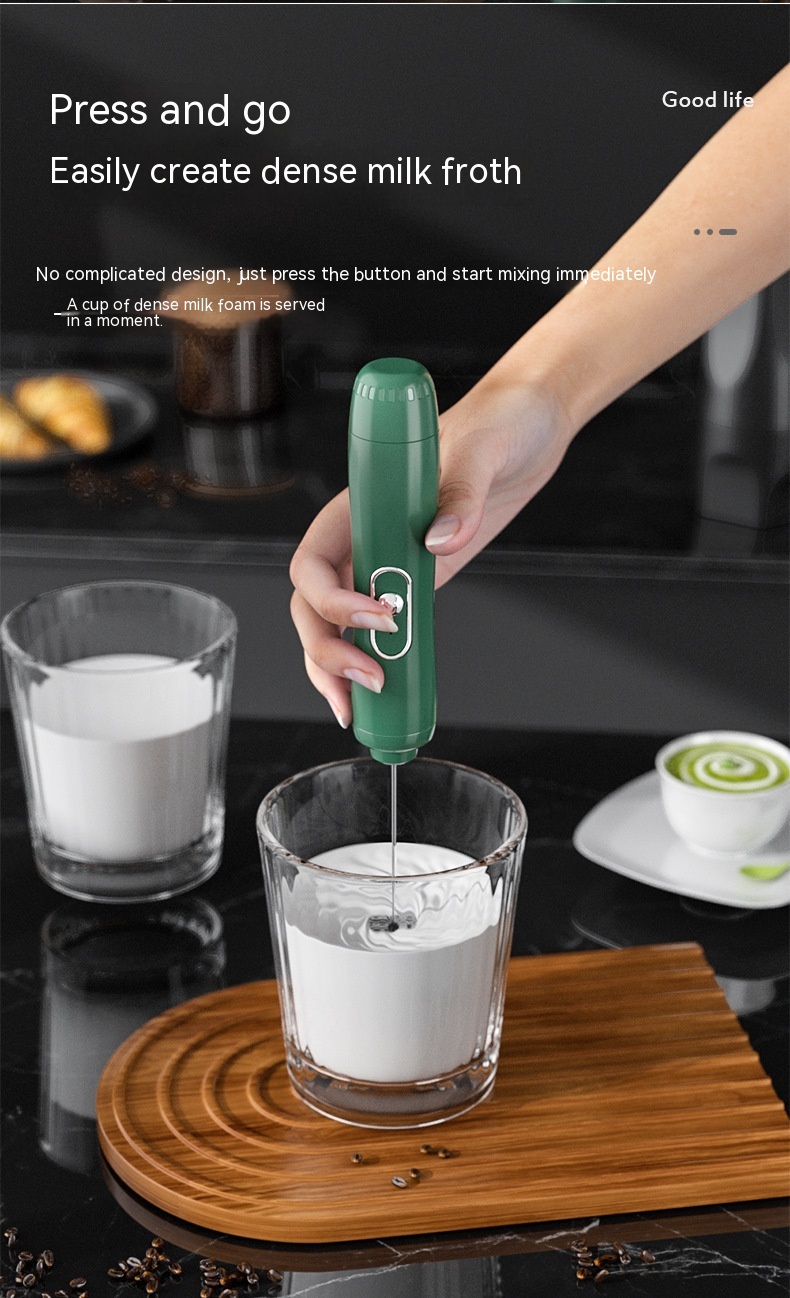 Milk Frother Egg Beater Coffee Frother Household Electric Milk Stirring Battery Handheld Blender — foto 16