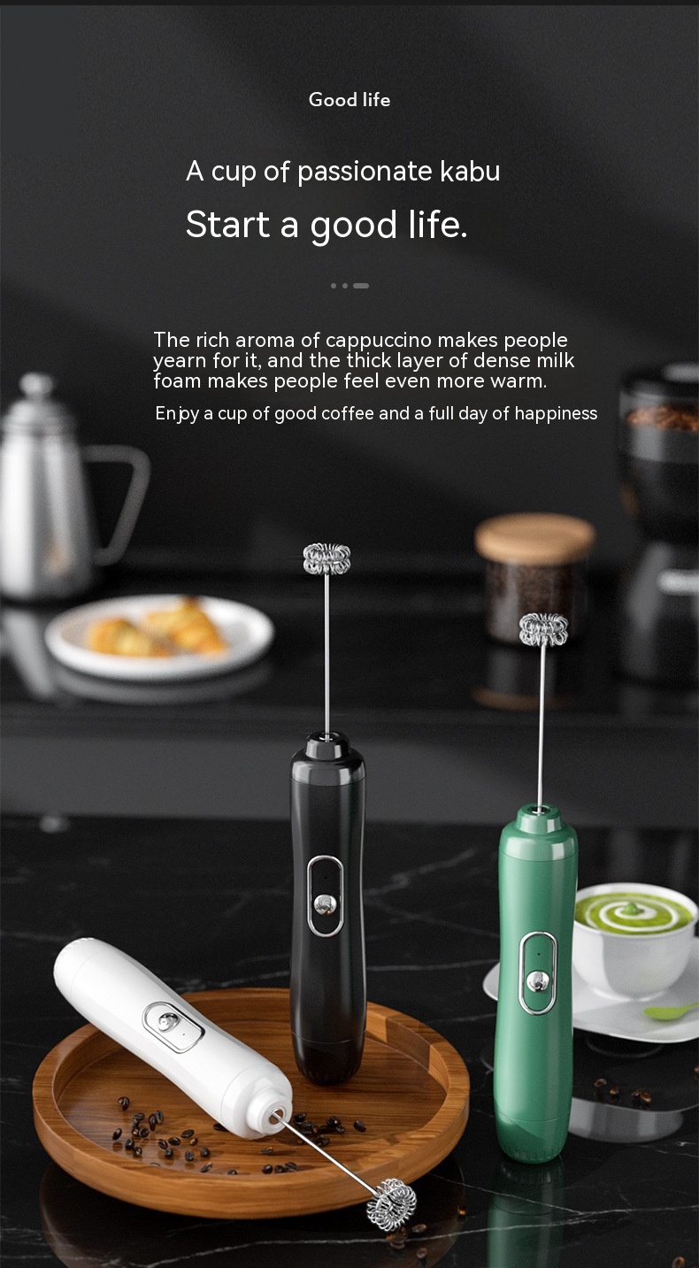 Milk Frother Egg Beater Coffee Frother Household Electric Milk Stirring Battery Handheld Blender — foto 21