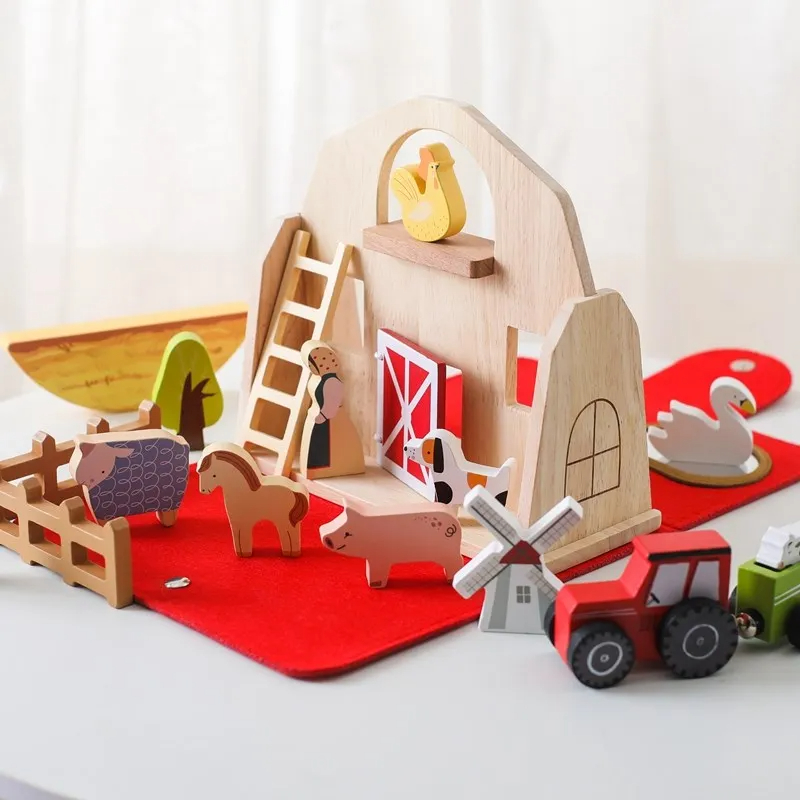 Wooden Farm Animal Stacking Toy Set