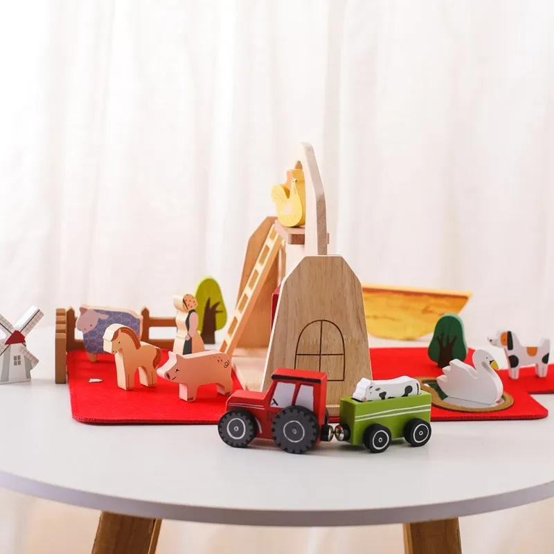 Wooden Farm Animal Stacking Toy Set