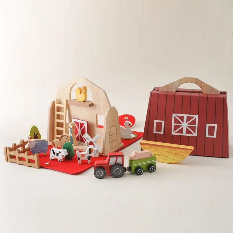 Wooden Farm Animal Stacking Toy Set