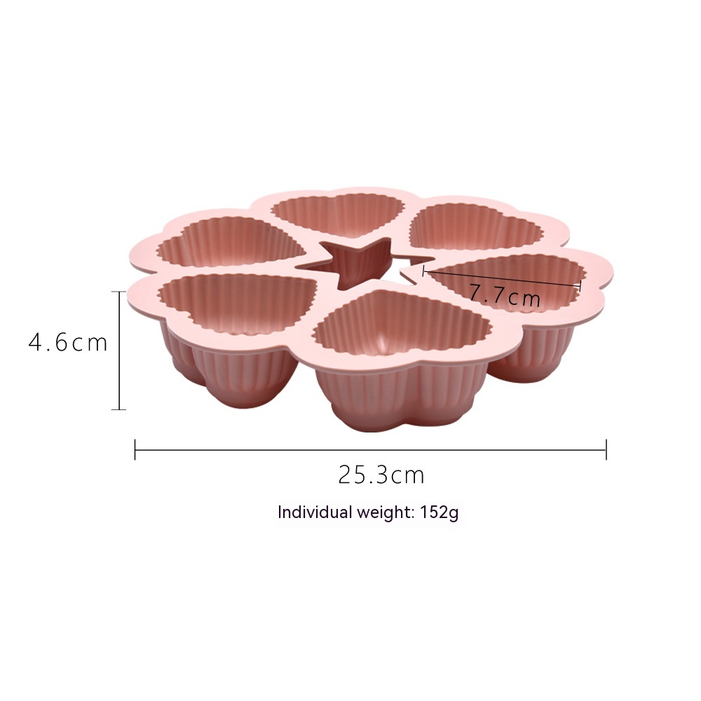 Title 7, Silicone Chiffon Cake Mold 6-piece Heart-shaped...