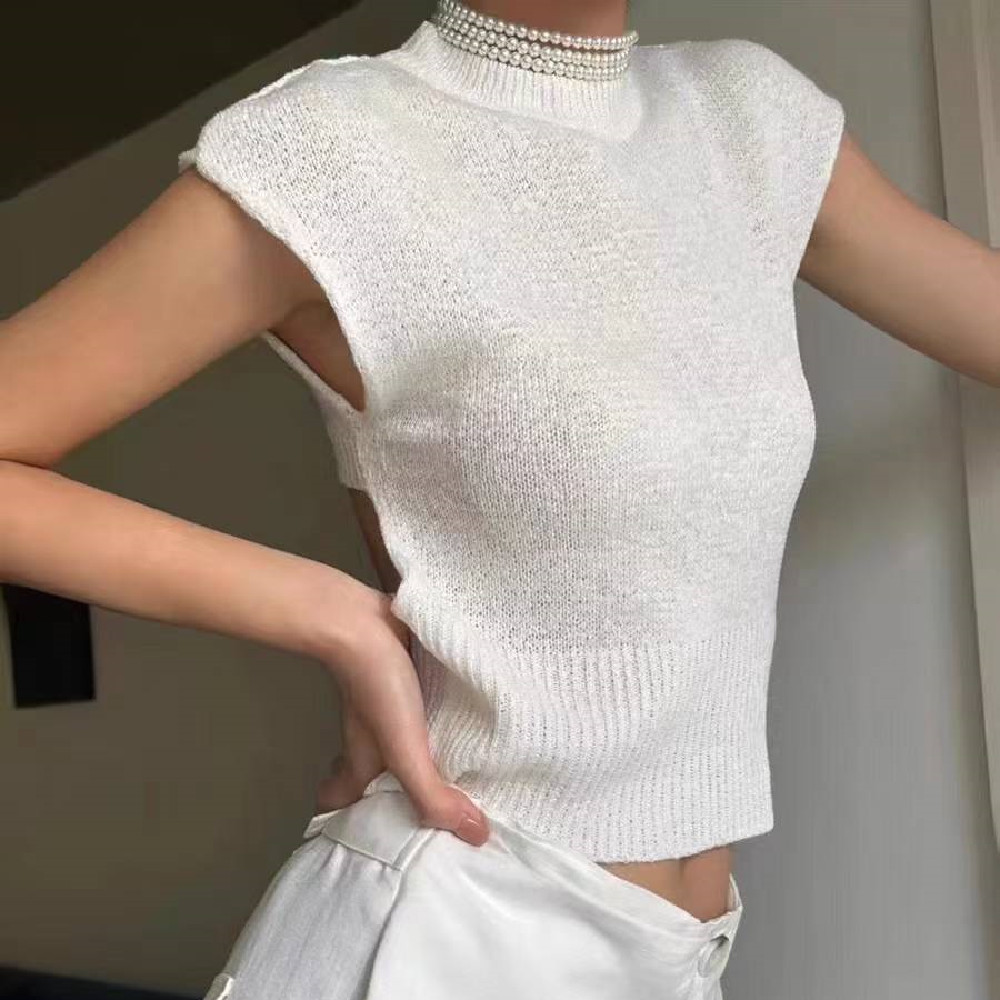 Women's Hollow-out Round Neck Sweater With Design Sense Summer