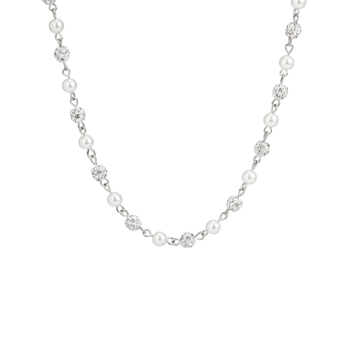 Men's Patchwork Pearl Hip Hop Cool High-end Rhinestone-encrusted Necklace