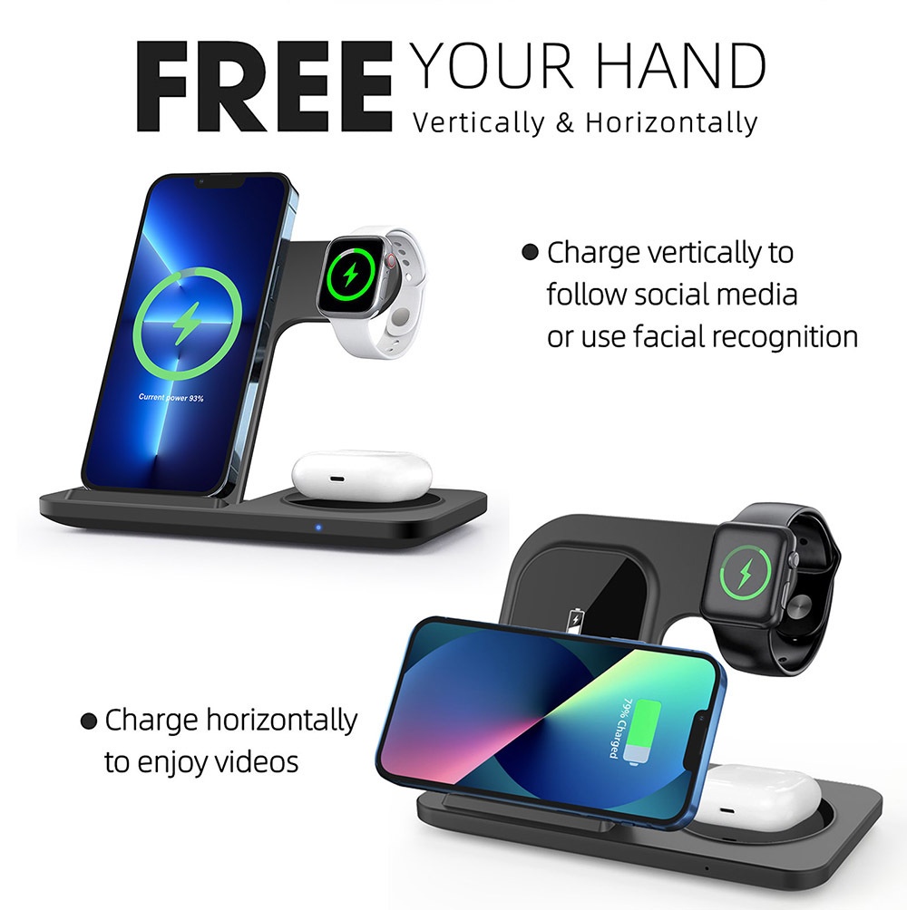 Foldable 15W Three In One Wireless Fast Charging Charger - Image 8