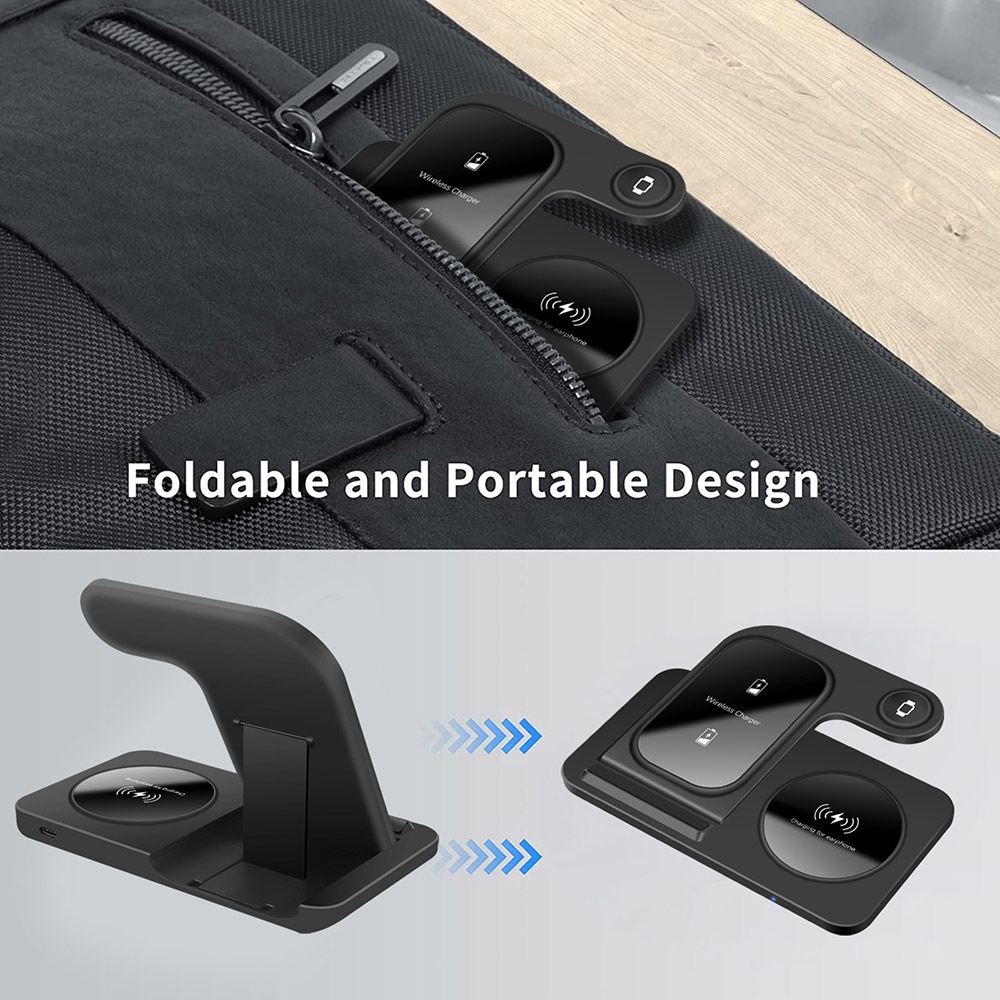 Foldable 15W Three In One Wireless Fast Charging Charger - Image 6