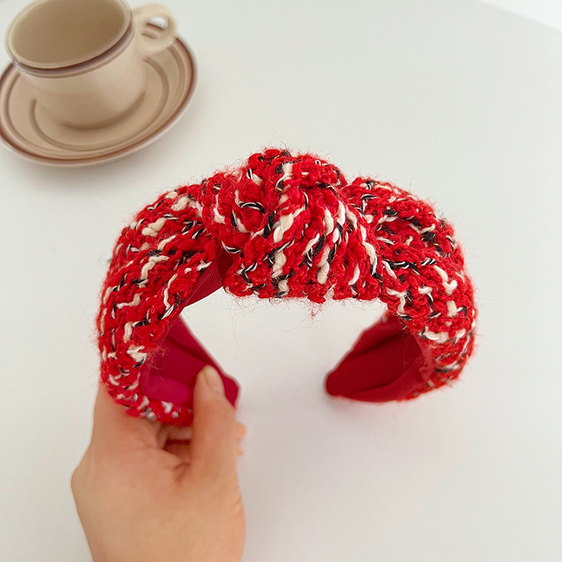Christmas Red Series Wide Brim Hair Pressing Knot In The Middle Headband — foto 5