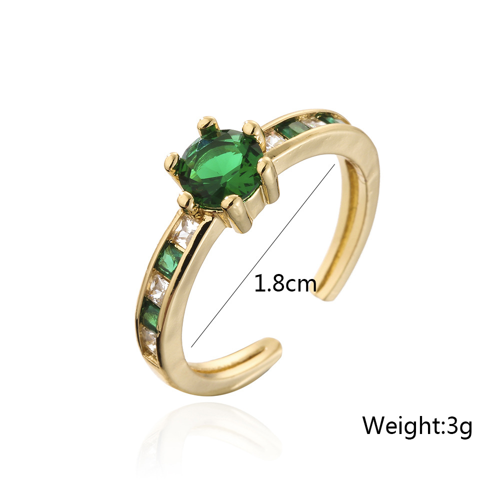 Title 1, Luxury Retro Copper 18K Gold Micro-set Ring wit...