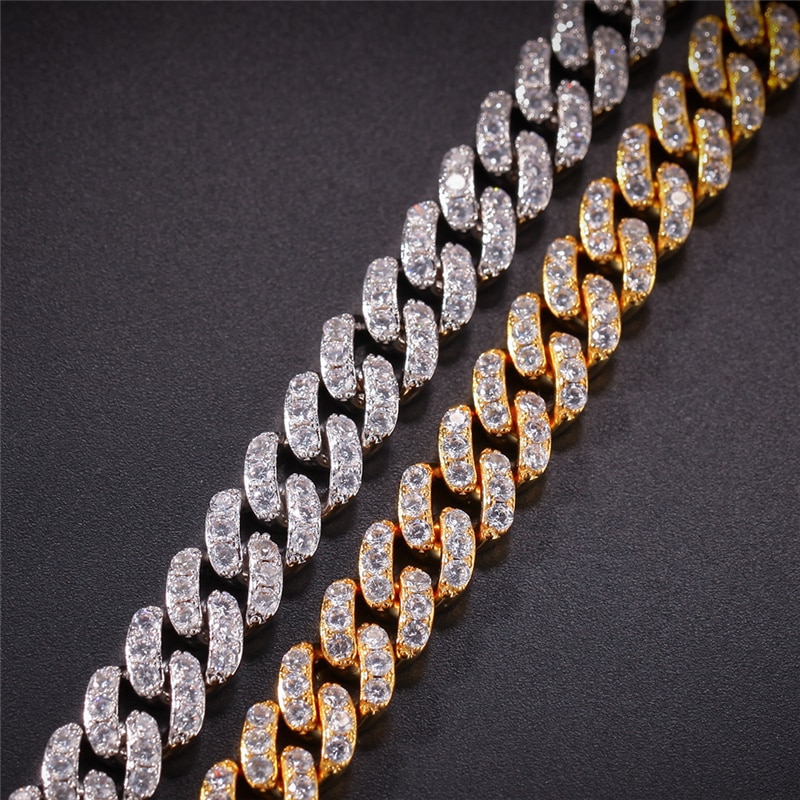 Title 5, Gold-plated Full Diamond Alloy Hip-hop Bracelet