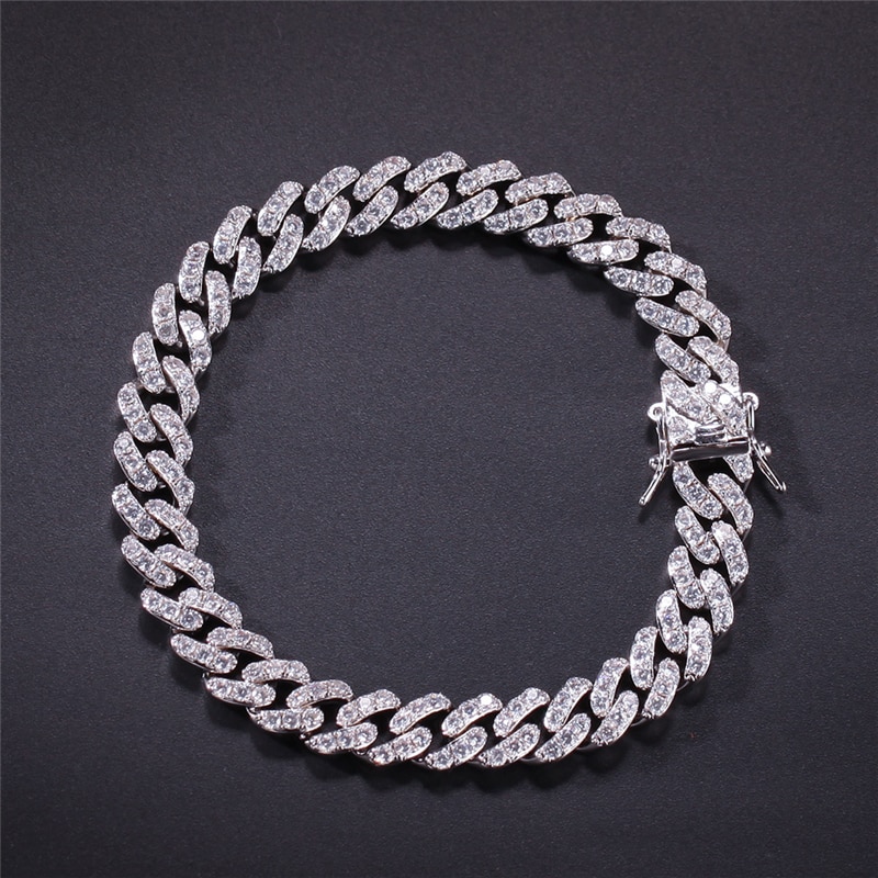 Title 7, Gold-plated Full Diamond Alloy Hip-hop Bracelet