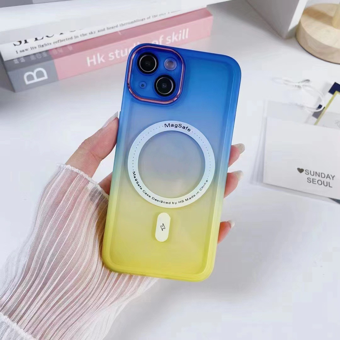 Gradient Two-tone TPU Magnetic Phone Case