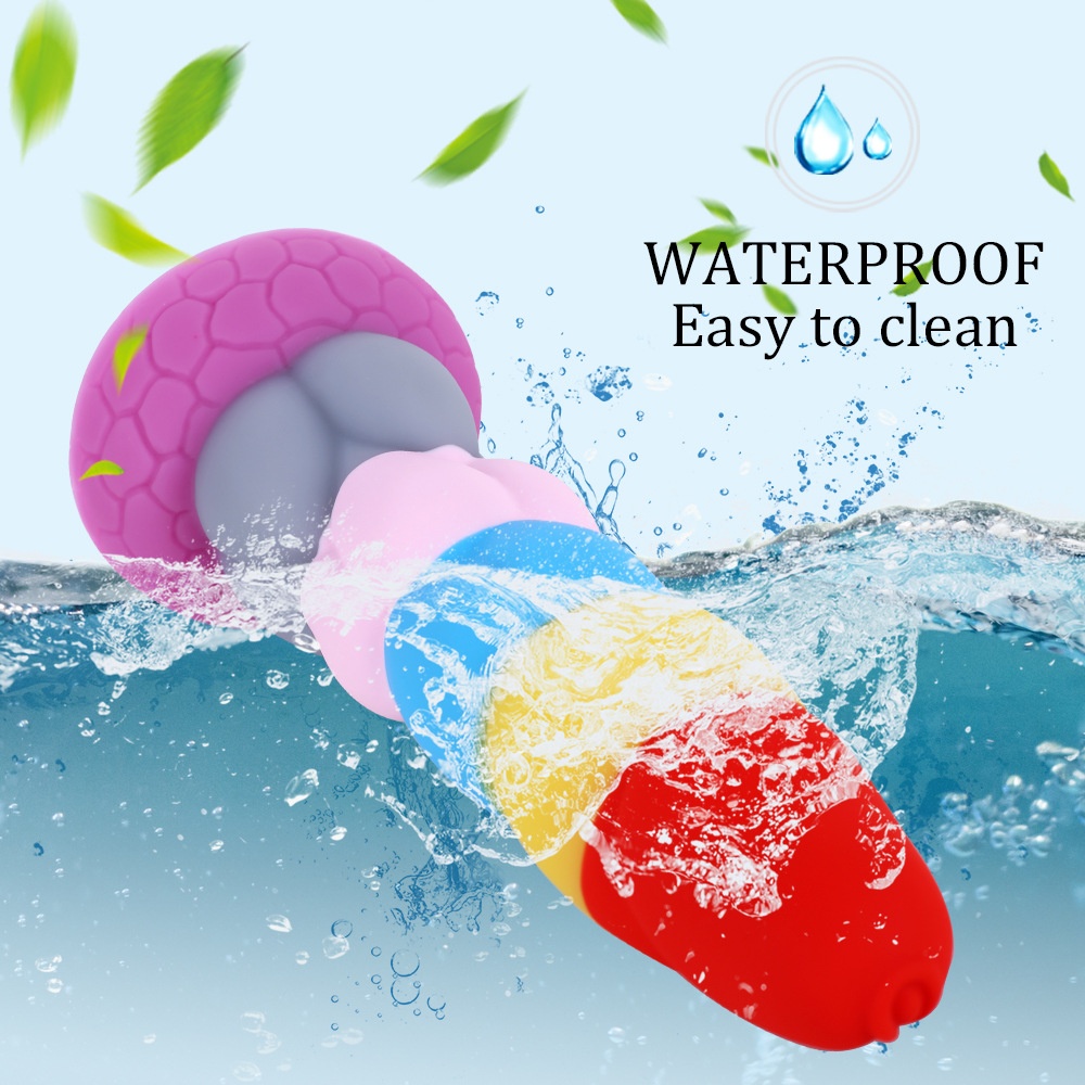 Rainbow Prisoner Dragon Liquid Silicone Eggless Penile 9