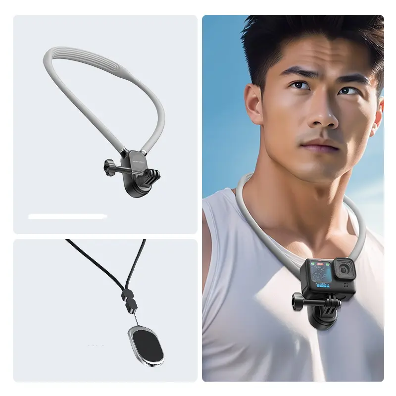 Applicable To Neck Hanging Sports Camera Cell Phone Neck Hanging Shooting Bracket Magnetic Anti-shake