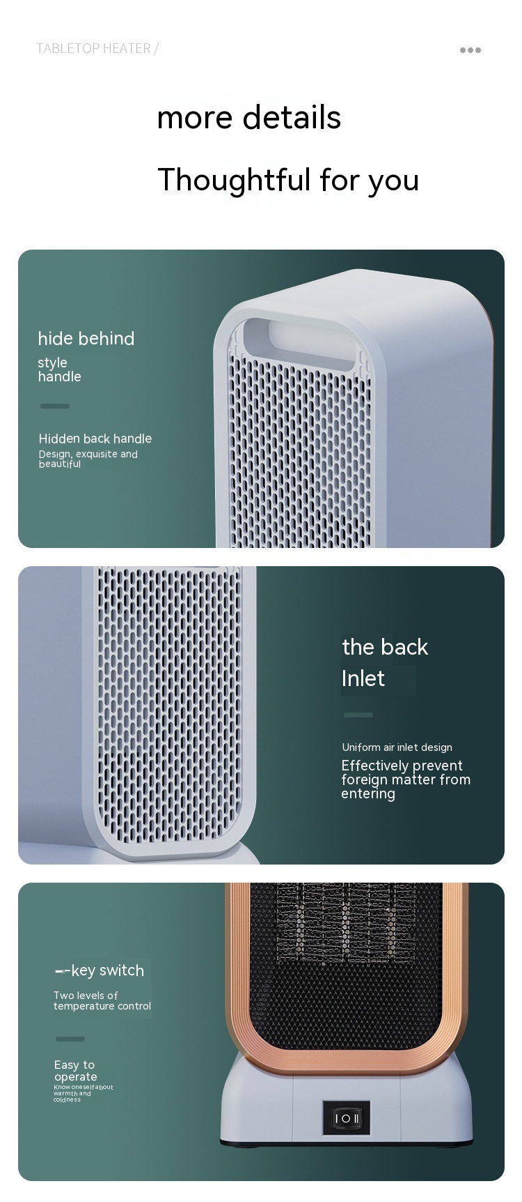Radiateur Soufflant PTC 1000 W — Chauffage Compact et Sûr 10