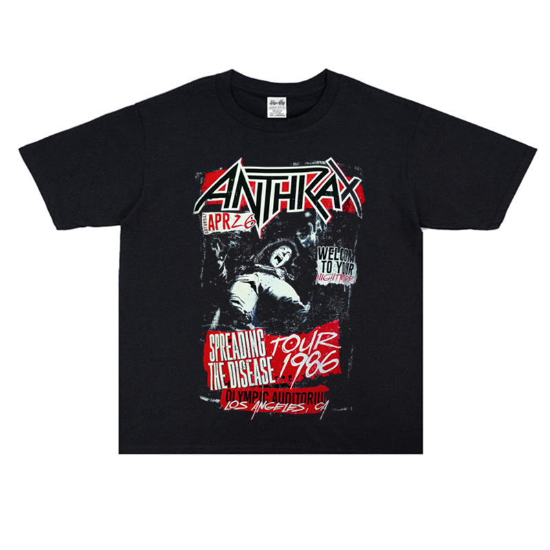 Title 5, Camiseta Punk de Algodão com Estampa Manga Curt...