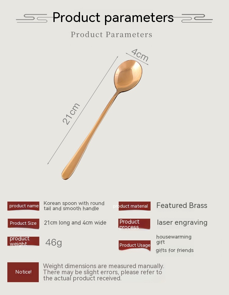 Title 4, Pure Copper Spoon Supplement Copper Tableware E...